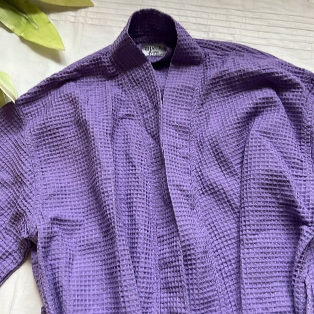 Chakir Turkish Linens Lightweight Quick Dry Waffle Knit Kimono Short Robe - Picture 8 of 13